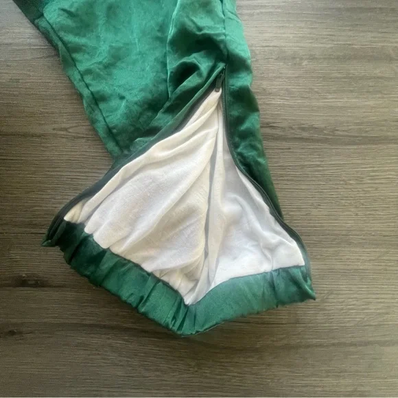 Vintage 90s Emerald Green/Gold Nylon Windbreaker Suit Women's Size Small Sporty - Picture 12 of 16